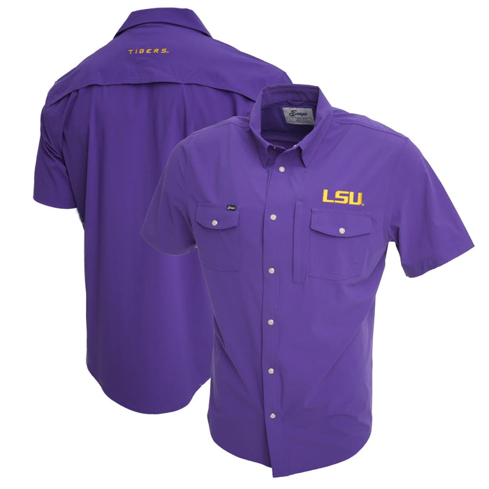 LSU Tigers Snaps Talgater Snap Performance Shirt - Purple