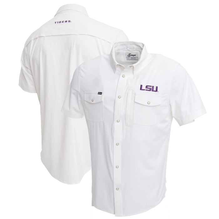 LSU Tigers Snaps Talgater Snap Performance Shirt - White