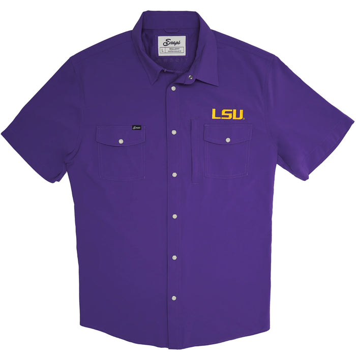 LSU Tigers Snaps Talgater Snap Performance Shirt - Purple