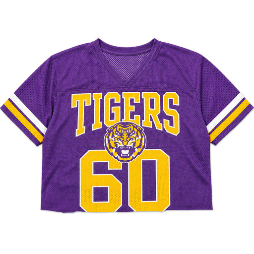 LSU Tigers Summit Football Lightweight Cropped Mesh Jersey - Purple