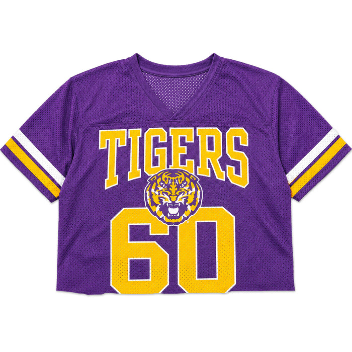 LSU Tigers Summit Football Lightweight Cropped Mesh Jersey - Purple