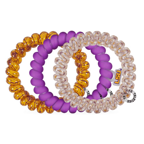 LSU Tigers Teleties Geaux Tigers 3-Pack Hair Ties Bracelets