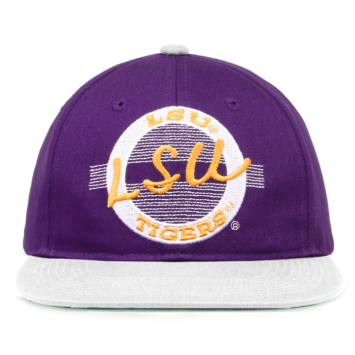 LSU Tigers The Game Retro Circle 2-Tone High Profile Snapback Hat - Purple / Ivory