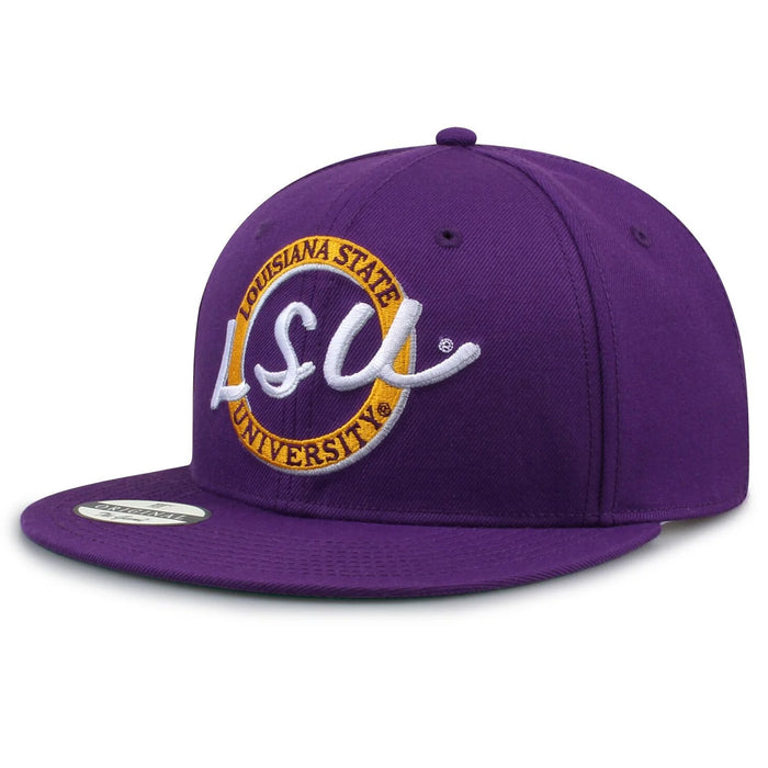 LSU Tigers The Game Retro Circle 86er High Profile Snapback Hat - Purple