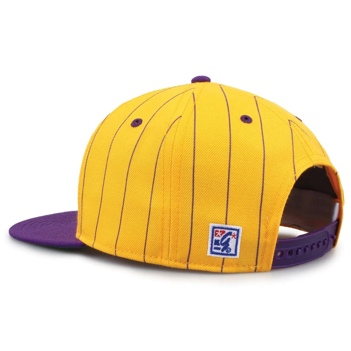 LSU Tigers The Game Retro Circle 90's Pinstripe High Profile Snapback Hat - Gold / Purple