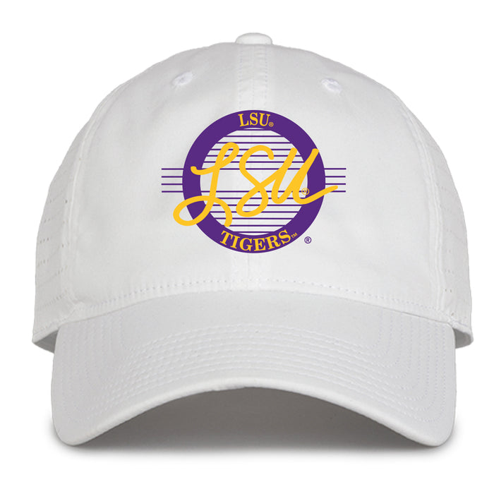 LSU Tigers The Game Retro Circle GameChanger Lightweight Perforated Performance Hat - White