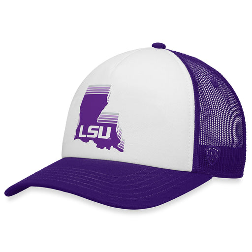 LSU Tigers Top Of The World Louisiana State Foam Mesh Trucker Hat - Purple
