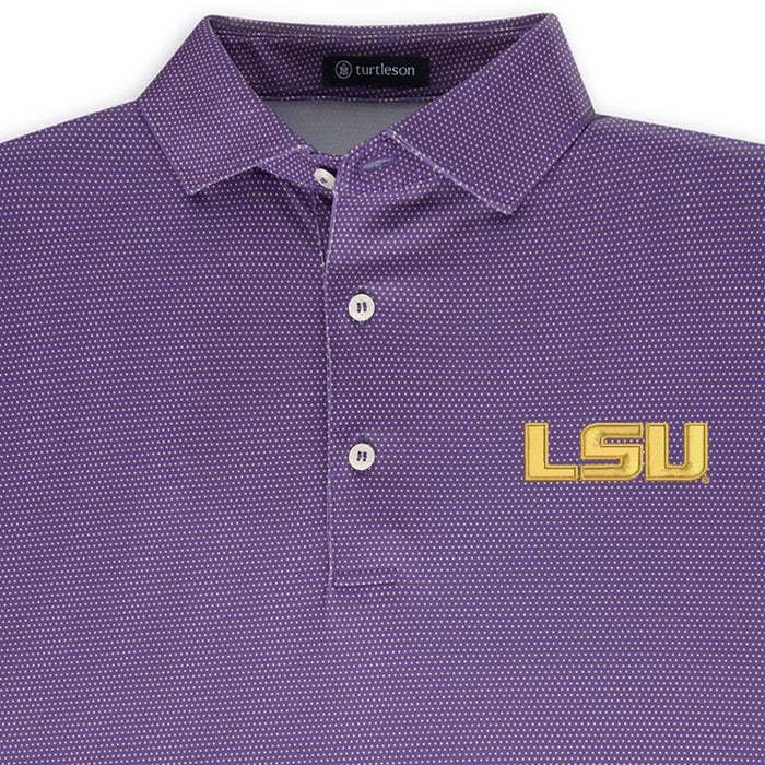 LSU Tigers Turtleson Alex Mini Dot Performance Polo - Grape
