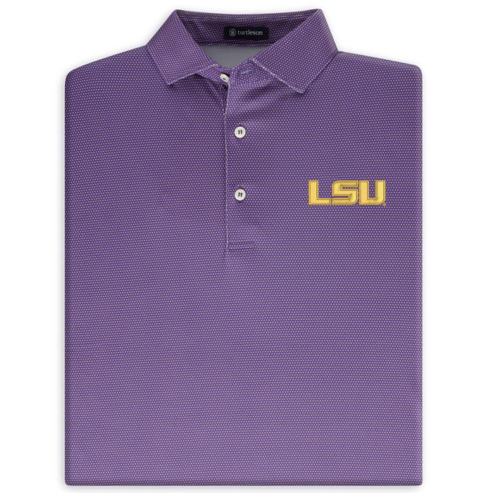 LSU Tigers Turtleson Alex Mini Dot Performance Polo - Grape