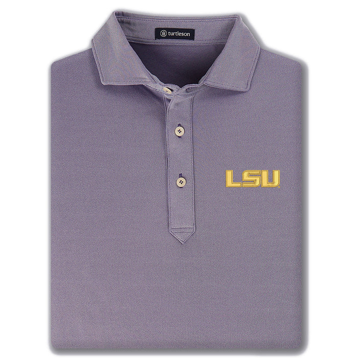 LSU Tigers Turtleson Oxford Performance Polo - Viola