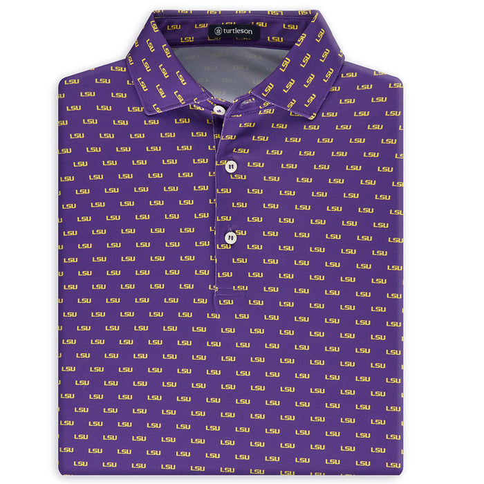 LSU Tigers Turtleson Tailgate Gameday Pique Performance Polo - Grape