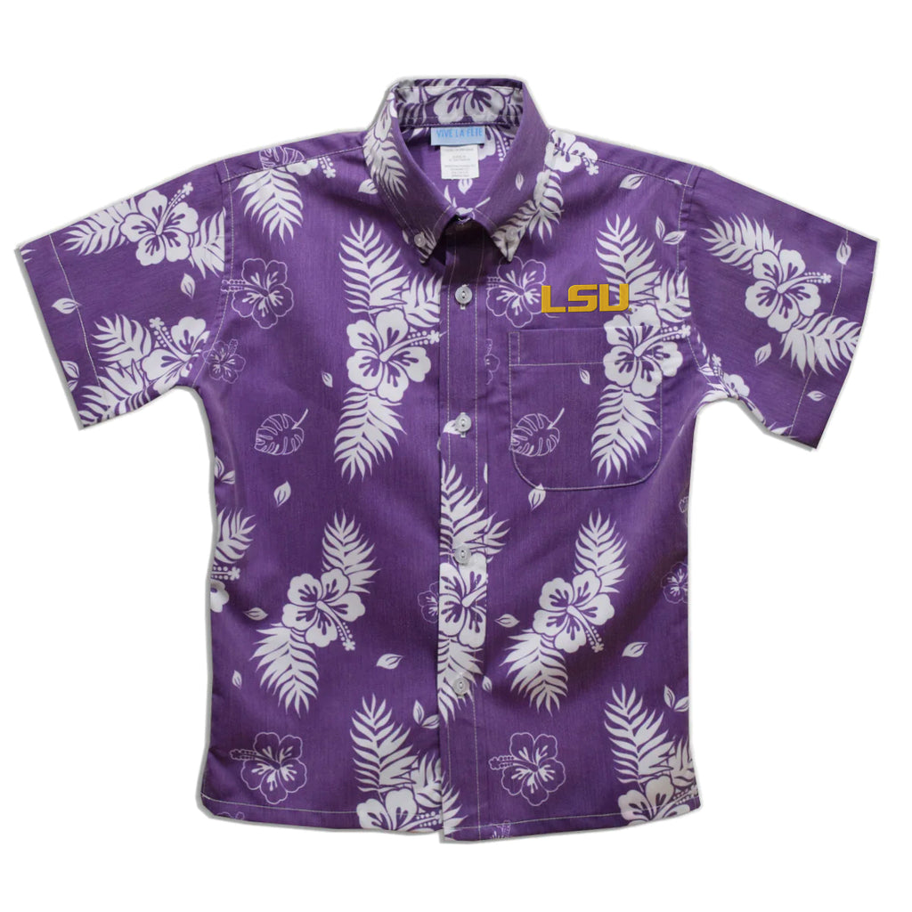 Vive La Fete LSU Tigers Embroidered Purple Short Sleeve Polo Box Shirt main image 1