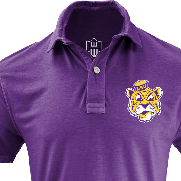 LSU Tigers Wes & Willy Beanie Mike Tri-Blend Kids Polo - Grape