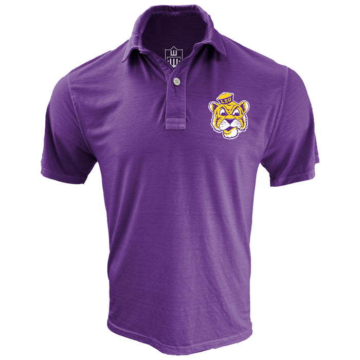 LSU Tigers Wes & Willy Beanie Mike Tri-Blend Kids Polo - Grape