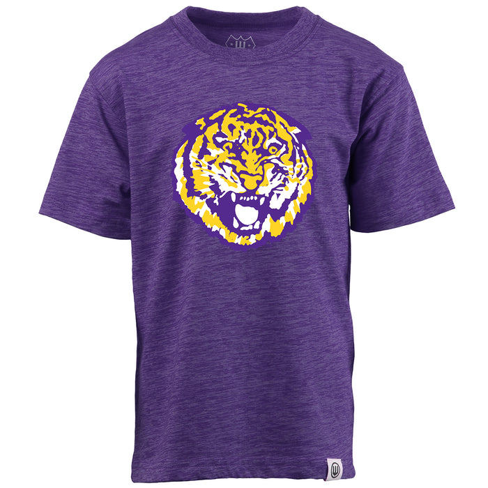 LSU Tigers Wes & Willy Round Vault Cloudy Kids T-Shirt - Purple