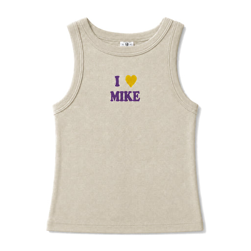 LSU Tigers Where I'm From I Love Mike Women's High Neck Ribbed Tank - Beige