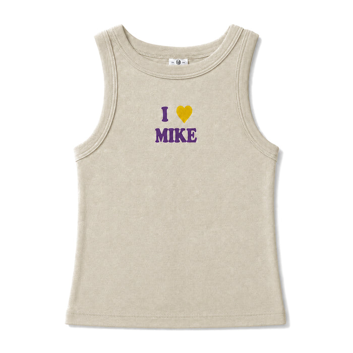 LSU Tigers Where I'm From I Love Mike Women's High Neck Ribbed Tank - Beige