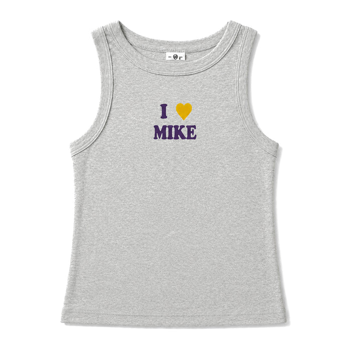 LSU Tigers Where I'm From I Love Mike Women's High Neck Ribbed Tank - Light Grey