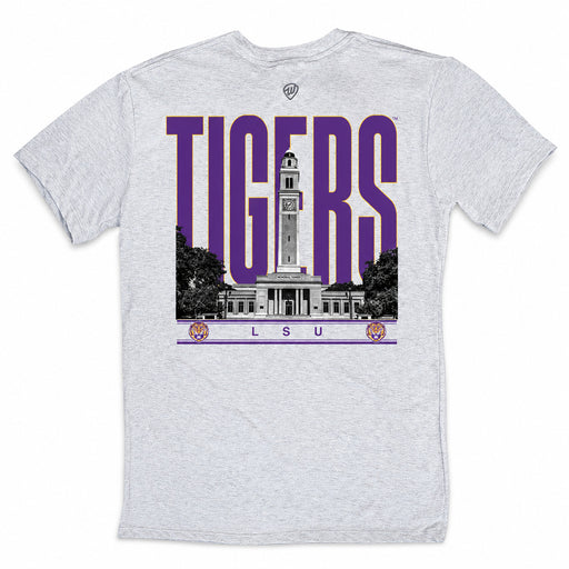 LSU Tigers Where I'm From LSU Campus Building Tri-Blend T-Shirt - Light Grey