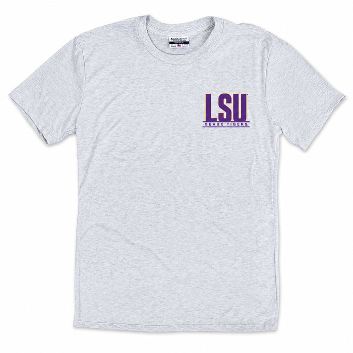 LSU Tigers Where I'm From LSU Campus Building Tri-Blend T-Shirt - Light Grey