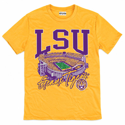 LSU Tigers Where I'm From LSU Stadium Arch Tri-Blend T-Shirt - Gold