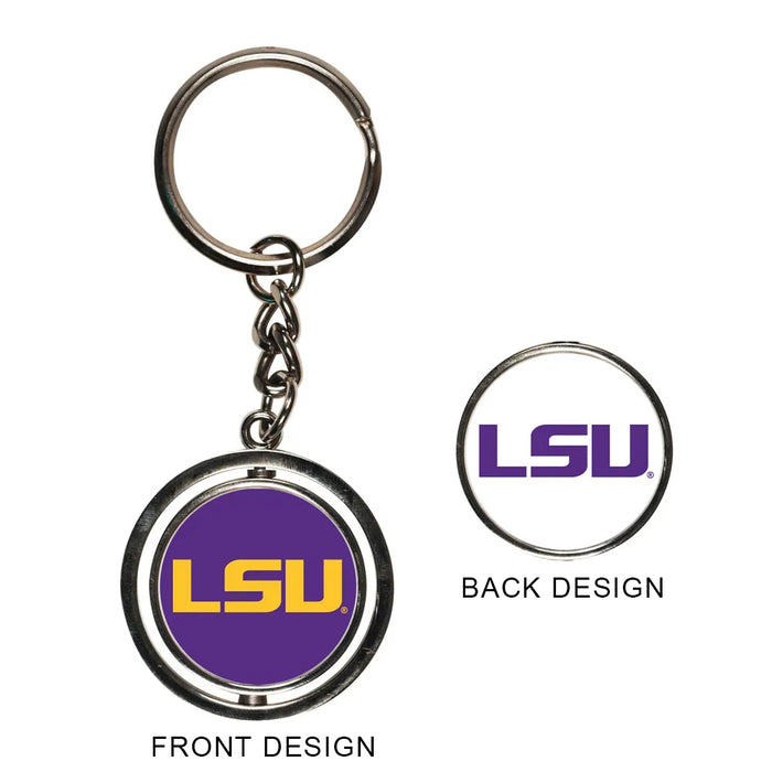 LSU Tigers Wincraft Metal Spinner Metal Keychain - Silver