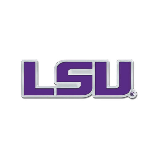 LSU Tigers Wincraft Primary Logo Premium Chrome Enamel Auto Emblem - Purple / Silver