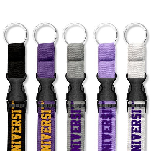 LSU Tigers Woven Text Detachable 3/4" Wide Lanyard
