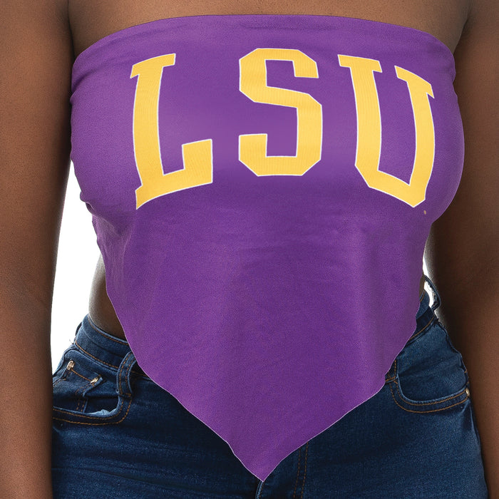 LSU Tigers ZooZatZ Arch Tie Back Bandeau Top - Purple