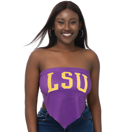 LSU Tigers ZooZatZ Arch Tie Back Bandeau Top - Purple
