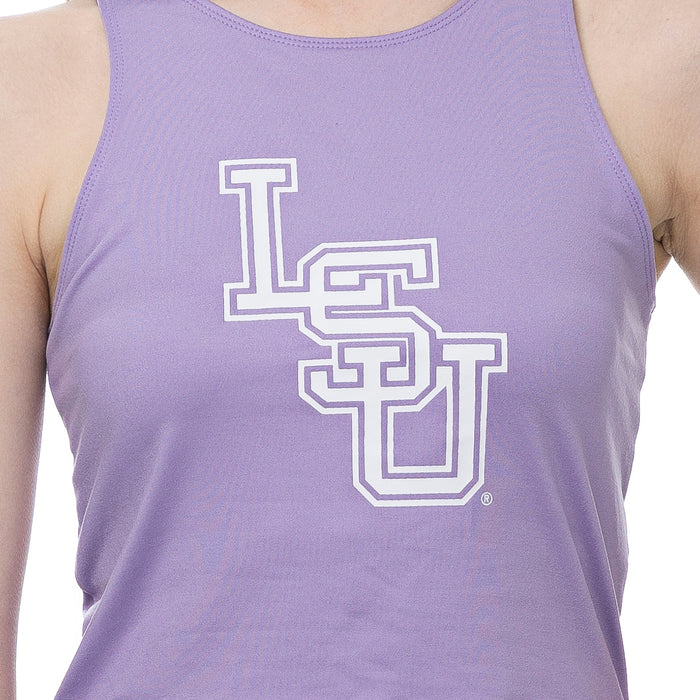 LSU Tigers ZooZatZ LSU Interlock 1st Down Crop Tank - Lavender