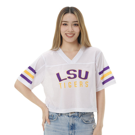 LSU Tigers ZooZatZ Field Goal Crop Mesh Jersey - White