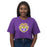 LSU Tigers ZooZatZ Tiger Head Boxy Crop T-Shirt - Purple