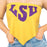 LSU Tigers ZooZatZ Vintage Varsity Tie Back Bandeau Top - Gold