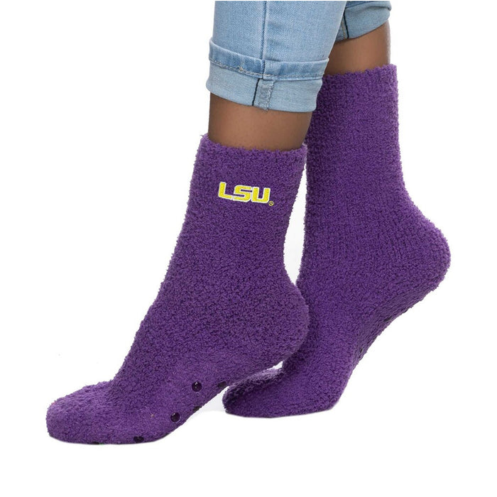 LSU Tigers ZooZatz Fuzzy Gripper Socks - Purple