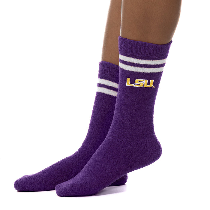 LSU Tigers ZooZatz Plush Victory Stripe Sock - Purple