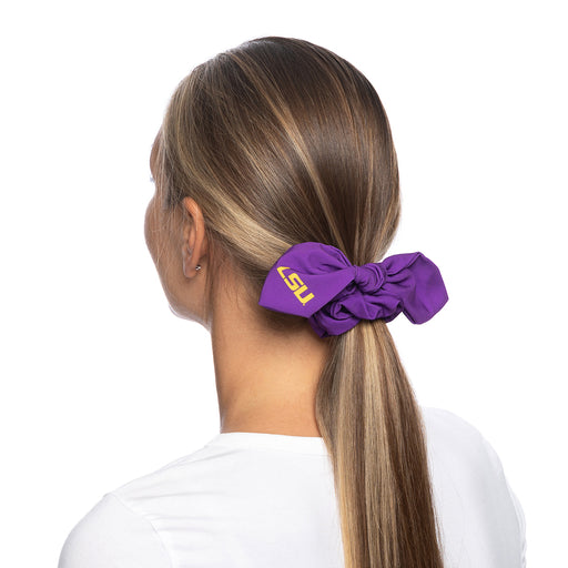 LSU Tigers ZooZatz Solid Primary Scrunchie Bow - Purple