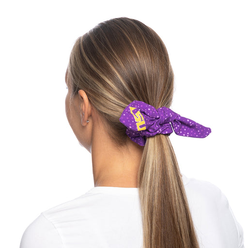 LSU Tigers ZooZatz Speckle Scrunchie Bow - Purple