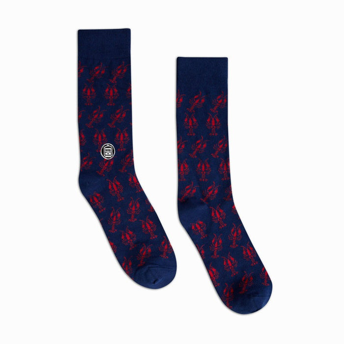 Louisiana Bonfolk Woven Crawfish Socks - Navy