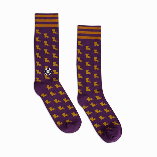 Louisiana Bonfolk Woven LA State Pattern Socks - Purple