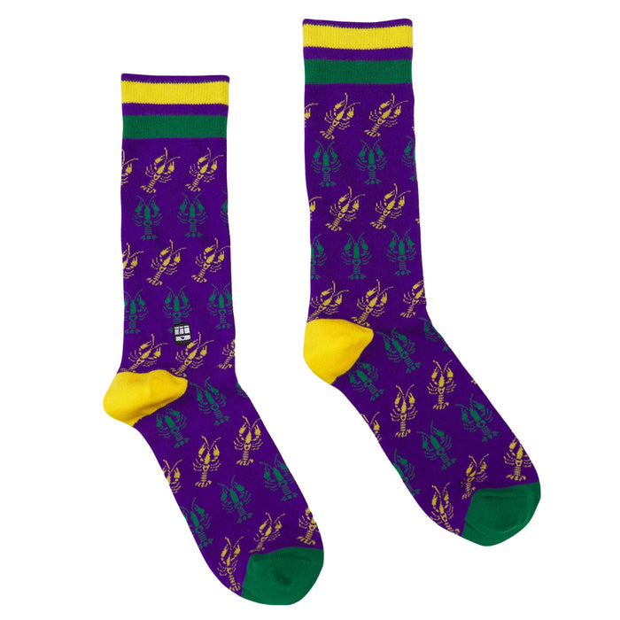 Louisiana Bonfolk Woven Mardi Gras Crawfish Socks