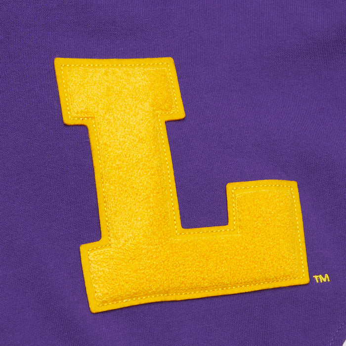 LSU Tigers Mitchell & Ness Premium Legacy Applique French Terry Hoodie - Purple