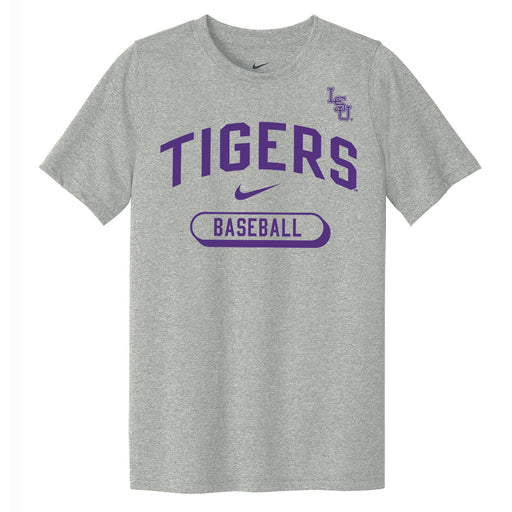 LSU Tigers Nike Legend Dri-Fit Baseball Pill Box Youth T-Shirt - Grey
