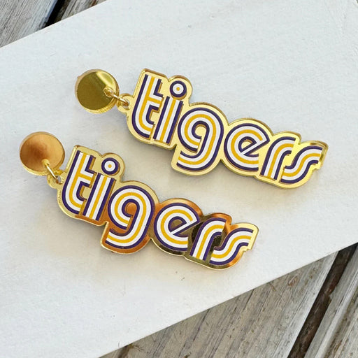 NOLA Mercantile Mono Tigers Acrylic Earrings