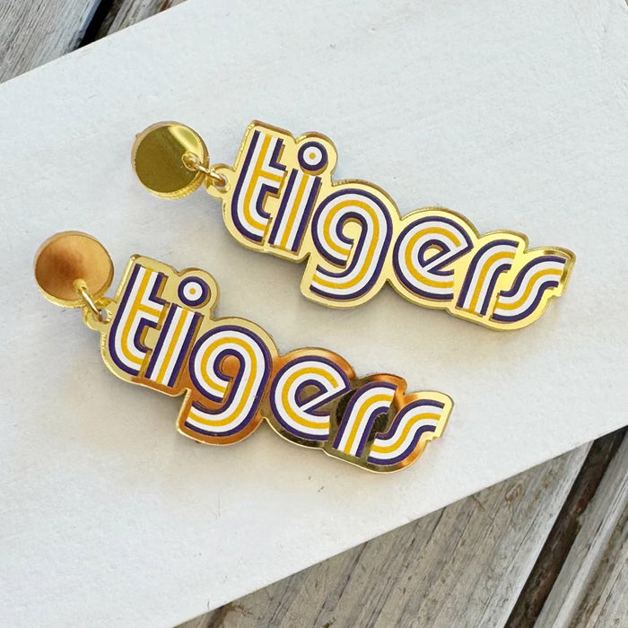 NOLA Mercantile Mono Tigers Acrylic Earrings
