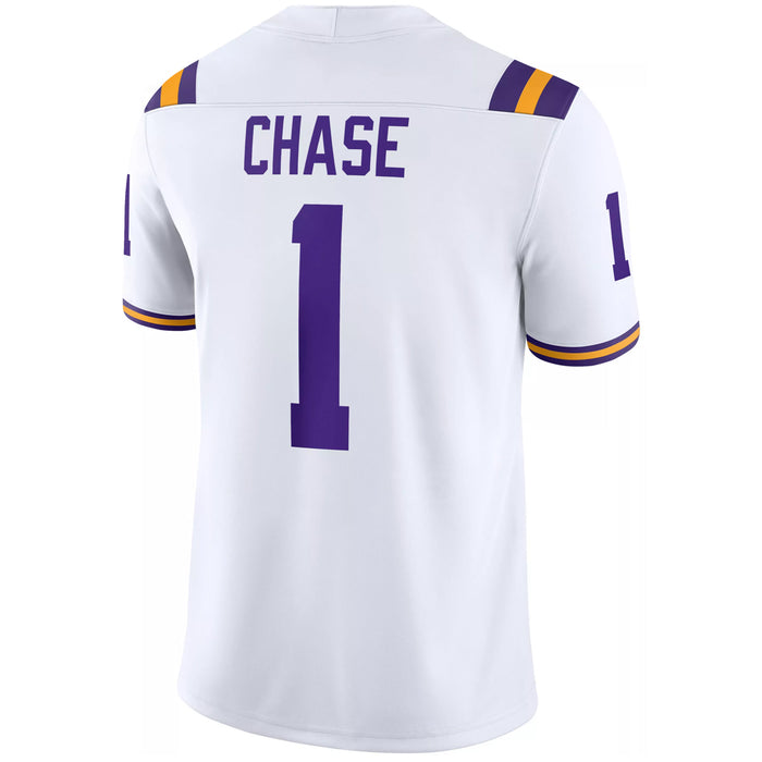 LSU Tigers Nike #1 Ja'Marr Chase Team Replica Football Jersey – White