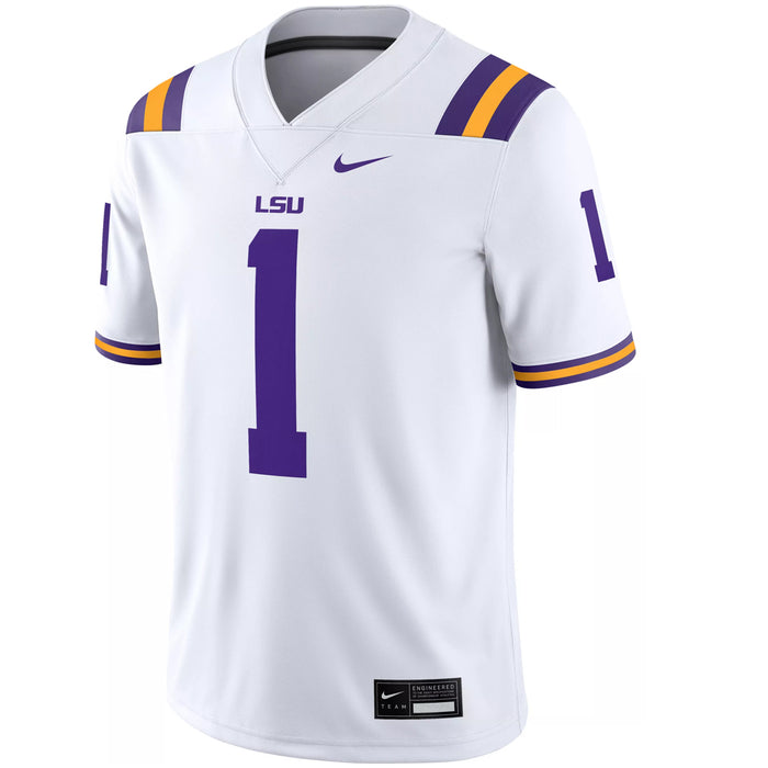 LSU Tigers Nike #1 Ja'Marr Chase Team Replica Football Jersey – White