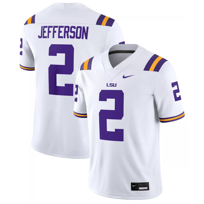 LSU Tigers Nike #2 Justin Jefferson Team Replica Football Jersey – White