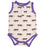 Southern Slumber Purple Tiger Bamboo Henley Onesie with Snaps - Natural