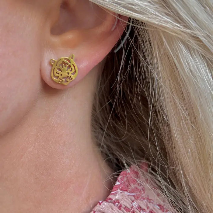 Steele Sloan Design Tiger Stud Earrings - Gold